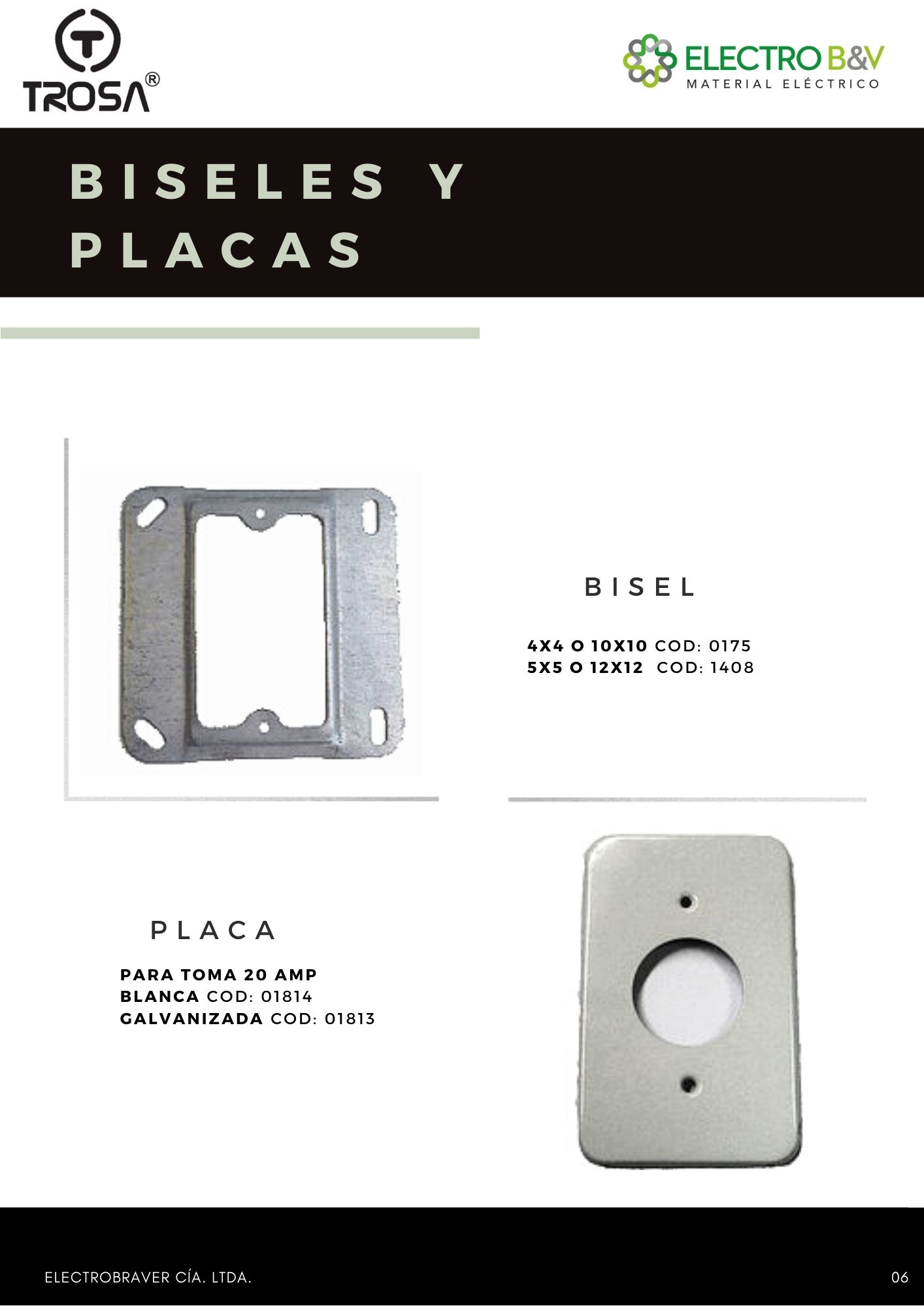 Material eléctrico - Electro B&V Fabricante y distribuidor